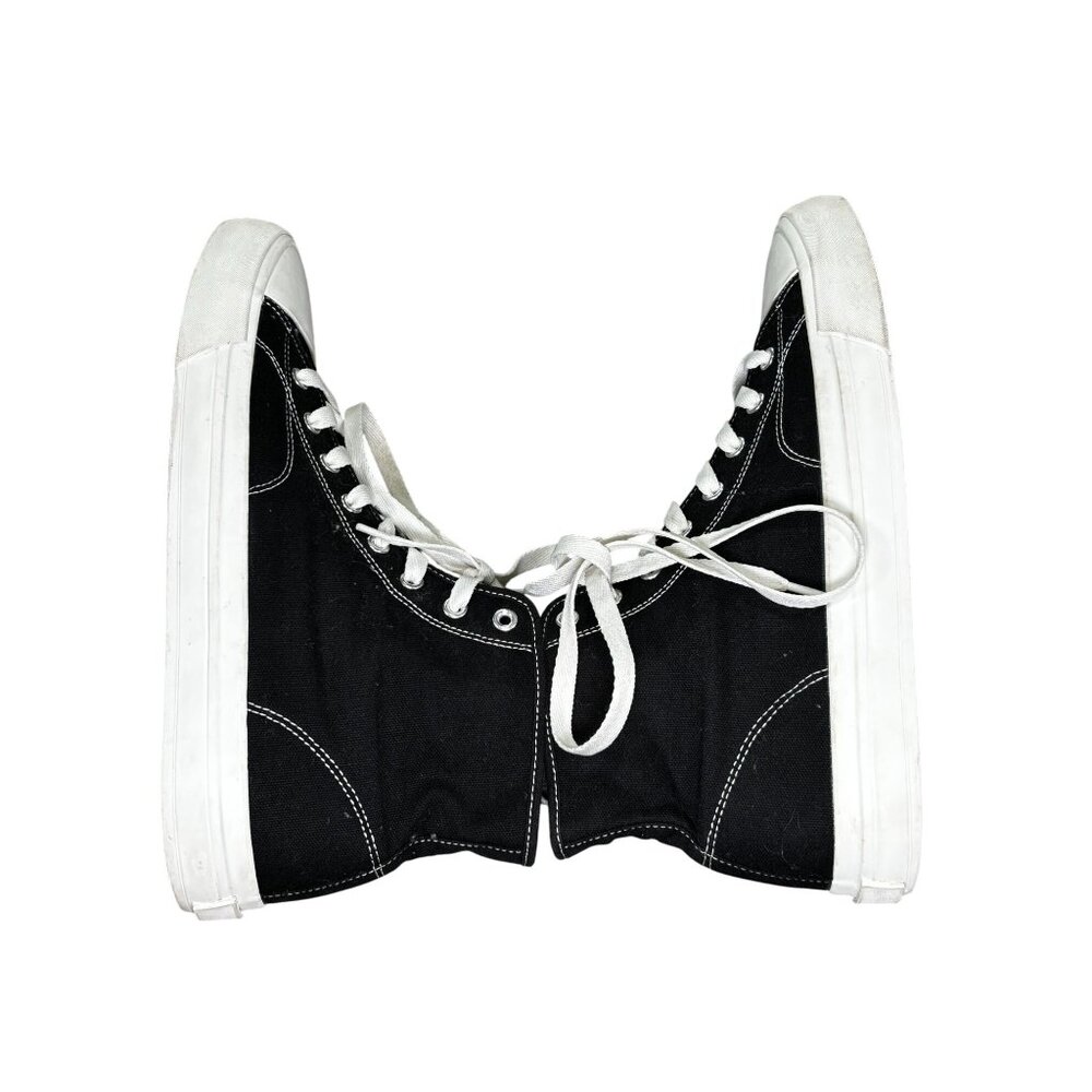 H&M Mens High-Top Canvas Sneakers US 10 EUR 43 Black & White Casual Shoes - Picture 5 of 7